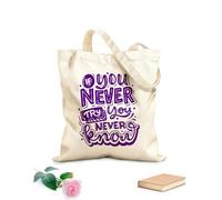 AILOONG Reinforced Bottom Canvas Bag if you never try you never know 340g/m² thick fabric Uses as a gift bag