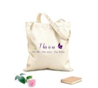 AILOONG Reinforced Bottom Canvas Bag This is us Our life Our story Our home 340g/m² thick fabric Uses as a gift bag