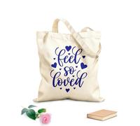 AILOONG Reinforced Bottom Canvas Bag valentines day love feeling so loved heart 340g/m² thick fabric Uses as a gift bag