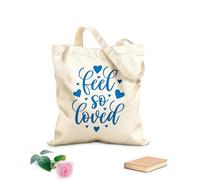AILOONG Reinforced Bottom Canvas Bag valentines day love feeling so loved heart 340g/m² thick fabric Uses as a gift bag