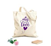 AILOONG Reinforced Bottom Canvas Bag Valentine's Day My Love 340g/m² thick fabric Uses as a gift bag