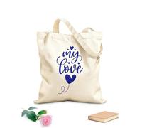 AILOONG Reinforced Bottom Canvas Bag Valentine's Day My Love 340g/m² thick fabric Uses as a gift bag