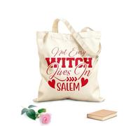 AILOONG Reinforced Bottom Canvas Bag womens not every witch lives in salem 340g/m² thick fabric Uses as a gift bag
