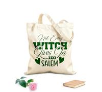 AILOONG Reinforced Bottom Canvas Bag womens not every witch lives in salem 340g/m² thick fabric Uses as a gift bag