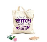AILOONG Reinforced Bottom Canvas Bag womens not every witch lives in salem 340g/m² thick fabric Uses as a gift bag