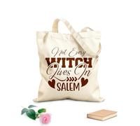 AILOONG Reinforced Bottom Canvas Bag womens not every witch lives in salem 340g/m² thick fabric Uses as a gift bag