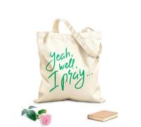 AILOONG Reinforced Bottom Canvas Bag yeah well i pray 340g/m² thick fabric Uses as a gift bag