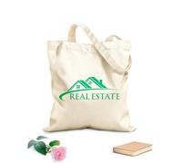 AILOONG Rent Home Letter Real Estate Agent House Unbleached Canvas Tote Bag 340g/m² thick fabric Uses as a tool bag