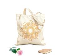 AILOONG Reusable Shopper Bags Abstract Gothic Mandala With Celtic Tracery 340g/m² thick fabric Foldable