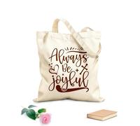 AILOONG Reusable Shopper Bags Always Be Joyful 340g/m² thick fabric Foldable
