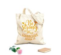 AILOONG Reusable Shopper Bags Be Strong And Courageous Joshua 19 340g/m² thick fabric Foldable