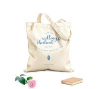AILOONG Reusable Shopper Bags Bible Quote Typographic For Thanksgiving Day 340g/m² thick fabric Foldable
