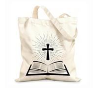 AILOONG Reusable Shopper Bags Bible Scripture Logo Or Label Faith Creed 12 oz thick fabric Foldable 35x40cm Large