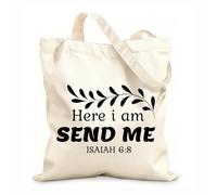 AILOONG Reusable Shopper Bags Bible Verse About Salvation 12 oz thick fabric Foldable 25x30cm Small