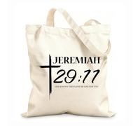 AILOONG Reusable Shopper Bags Bible Verse Day 12 oz thick fabric Foldable 35x40cm Large