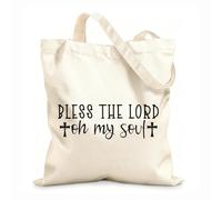 AILOONG Reusable Shopper Bags Bless The Lord Oh My Soul 12 oz thick fabric Foldable 35x40cm Large