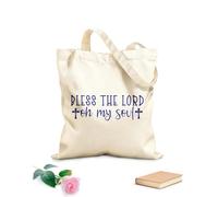 AILOONG Reusable Shopper Bags Bless The Lord Oh My Soul 340g/m² thick fabric Foldable