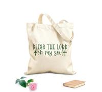 AILOONG Reusable Shopper Bags Bless The Lord Oh My Soul 340g/m² thick fabric Foldable