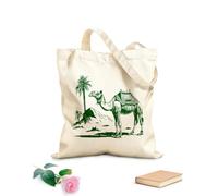 AILOONG Reusable Shopper Bags Camel In The Desert Sketch Drawn Doodle Style 340g/m² thick fabric Foldable