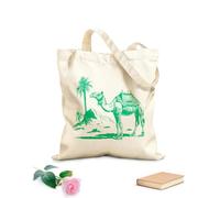 AILOONG Reusable Shopper Bags Camel In The Desert Sketch Drawn Doodle Style 340g/m² thick fabric Foldable
