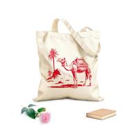 AILOONG Reusable Shopper Bags Camel In The Desert Sketch Drawn Doodle Style 340g/m² thick fabric Foldable