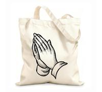 AILOONG Reusable Shopper Bags Cartoon Image Of Pray 12 oz thick fabric Foldable 35x40cm Large