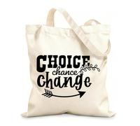 AILOONG Reusable Shopper Bags choice chance change inspirational quotes 12 oz thick fabric Foldable 31x36cm Medium