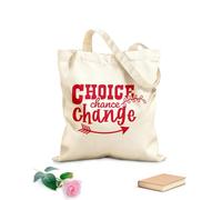 AILOONG Reusable Shopper Bags choice chance change inspirational quotes 340g/m² thick fabric Foldable