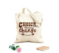 AILOONG Reusable Shopper Bags choice chance change inspirational quotes 340g/m² thick fabric Foldable