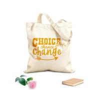 AILOONG Reusable Shopper Bags choice chance change inspirational quotes 340g/m² thick fabric Foldable