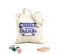 AILOONG Reusable Shopper Bags choice chance change inspirational quotes 340g/m² thick fabric Foldable