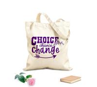 AILOONG Reusable Shopper Bags choice chance change inspirational quotes 340g/m² thick fabric Foldable