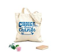 AILOONG Reusable Shopper Bags choice chance change inspirational quotes 340g/m² thick fabric Foldable