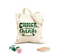 AILOONG Reusable Shopper Bags choice chance change inspirational quotes 340g/m² thick fabric Foldable