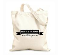 AILOONG Reusable Shopper Bags Christian Bible believe in the power within you 12 oz thick fabric Foldable 31x36cm Medium