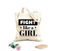 AILOONG Reusable Shopper Bags Christian Bible fight like girl 12 oz thick fabric Foldable 35x40cm Large