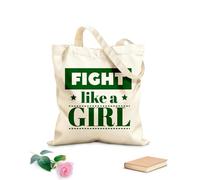 AILOONG Reusable Shopper Bags Christian Bible fight like girl 340g/m² thick fabric Foldable