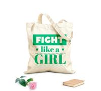 AILOONG Reusable Shopper Bags Christian Bible fight like girl 340g/m² thick fabric Foldable