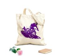 AILOONG Reusable Shopper Bags Conquering The Climb Cyclist Reaching Summit 340g/m² thick fabric Foldable