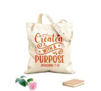 AILOONG Reusable Shopper Bags Created With A Purpose Ephesians 210 340g/m² thick fabric Foldable