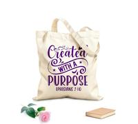 AILOONG Reusable Shopper Bags Created With A Purpose Ephesians 210 340g/m² thick fabric Foldable
