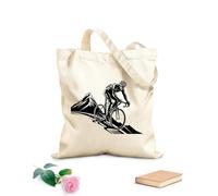 AILOONG Reusable Shopper Bags Crest Of Courage Conquer The Mountain Peak 12 oz thick fabric Foldable 35x40cm Large