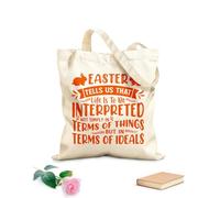 AILOONG Reusable Shopper Bags Easter teaches us that life should not be interpreted only in terms of things but in terms of ideals. 340g/m² thick fabric Foldable