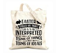 AILOONG Reusable Shopper Bags Easter teaches us that life should not be interpreted only in terms of things but in terms of ideals. 12 oz thick fabric Foldable 31x36cm Medium