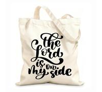 AILOONG Reusable Shopper Bags God is by my side Bible New Testament Christian verses 12 oz thick fabric Foldable 35x40cm Large