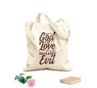 AILOONG Reusable Shopper Bags god is love and he has defeated evil 340g/m² thick fabric Foldable