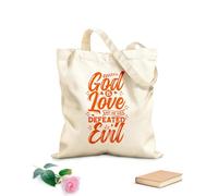 AILOONG Reusable Shopper Bags god is love and he has defeated evil 340g/m² thick fabric Foldable