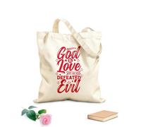 AILOONG Reusable Shopper Bags god is love and he has defeated evil 340g/m² thick fabric Foldable