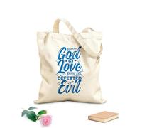 AILOONG Reusable Shopper Bags god is love and he has defeated evil 340g/m² thick fabric Foldable