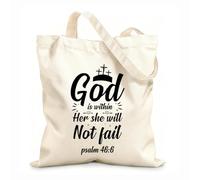 AILOONG Reusable Shopper Bags god or jesus faith typographic graphic vintages design 12 oz thick fabric Foldable 35x40cm Large